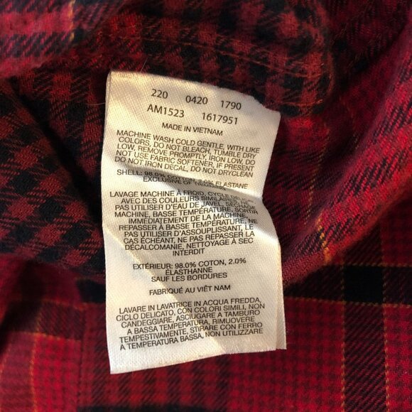 Columbia Mens Flannel Shirt Button Down Chest Pockets Cotton Plaid Red XL - Picture 4 of 4